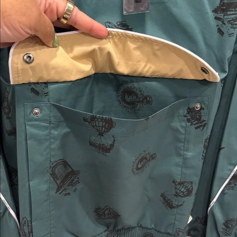 Paper planes Teal and Beige Jacket with Black Details‎
